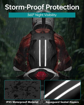 OCKLILY reflective back panels illuminated to increase rider visibility