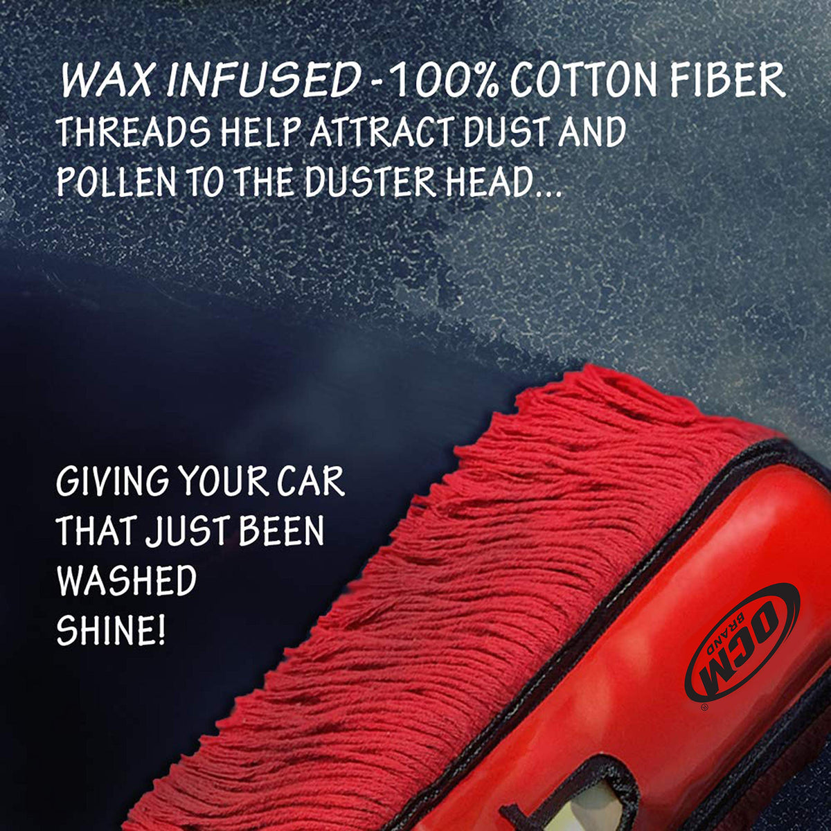 OCM Brand heavy-gauge vinyl storage cover protecting the duster head