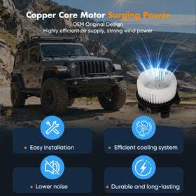 OCPTY blower installed in HVAC housing demonstrating proper vehicle fitment