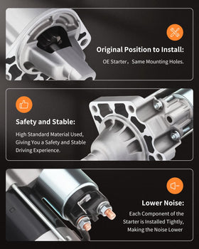 OCPTY starter label and specifications visible, confirms OE numbers and voltage for buyer assurance
