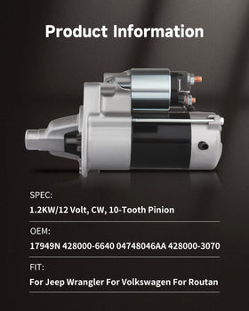 OCPTY starter side profile mounted, illustrates compact design and secure attachment benefit