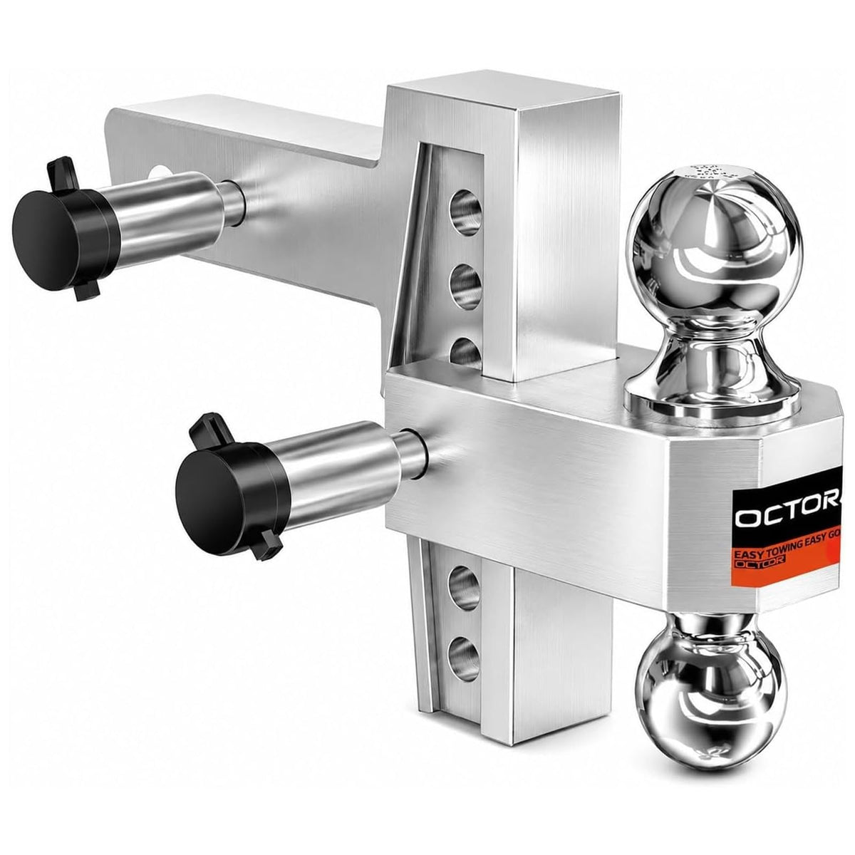 octora front-facing hitch assembly showing compact, lightweight design and secure connection