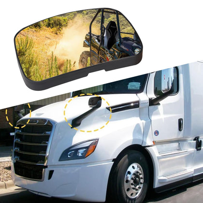 oddiyer hood mirror glass front view showing clear reflective surface for precise visibility