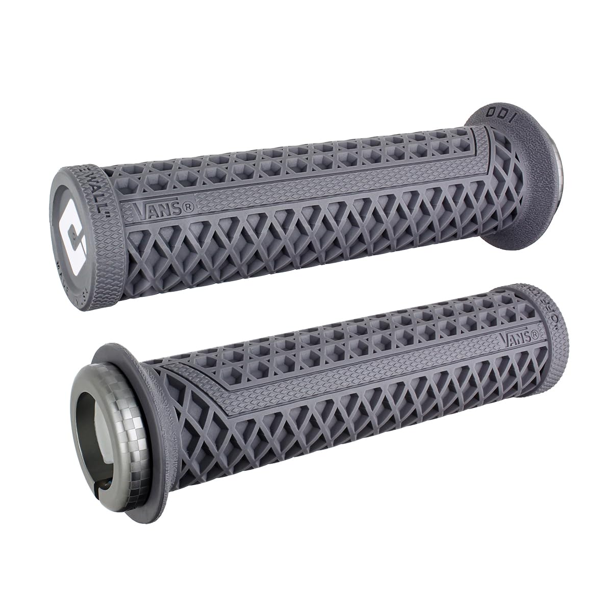 ODI Vans grey grip front view showing checker clamp and secure fit benefit