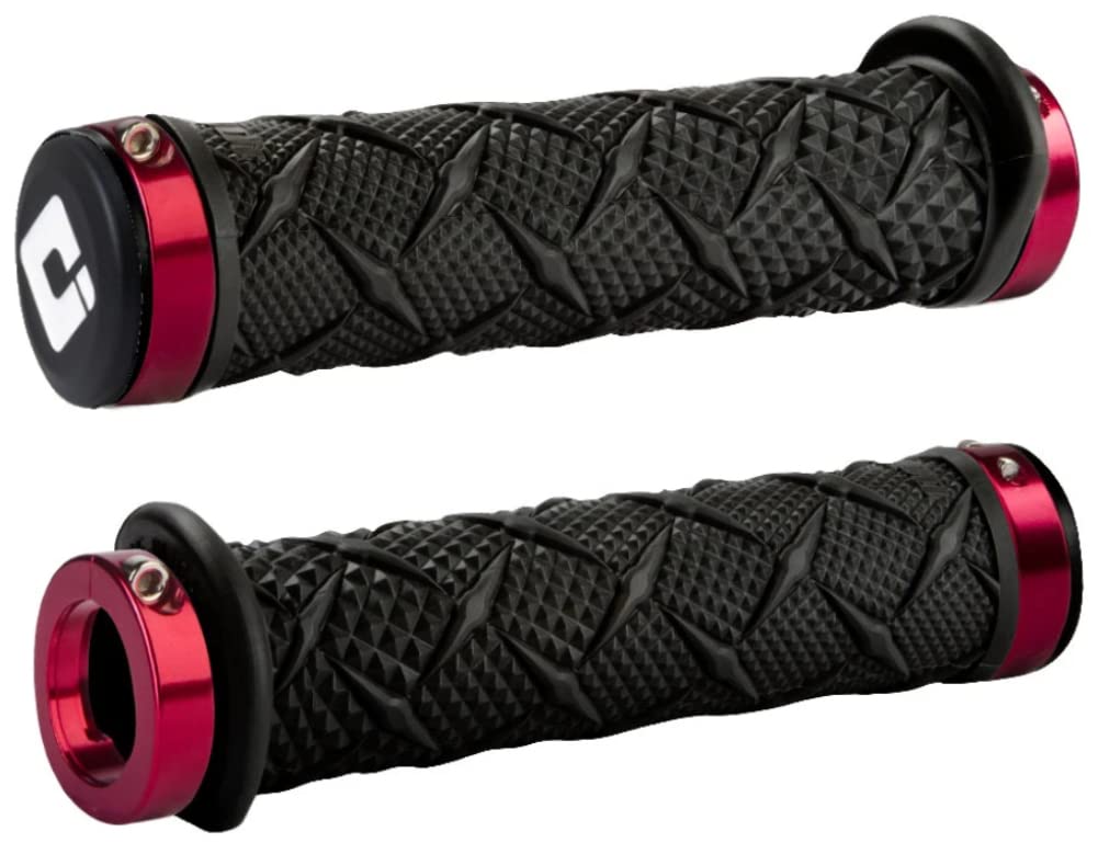 Old Dutch International ODI grips front view showing black grips and red lock clamps for secure hold