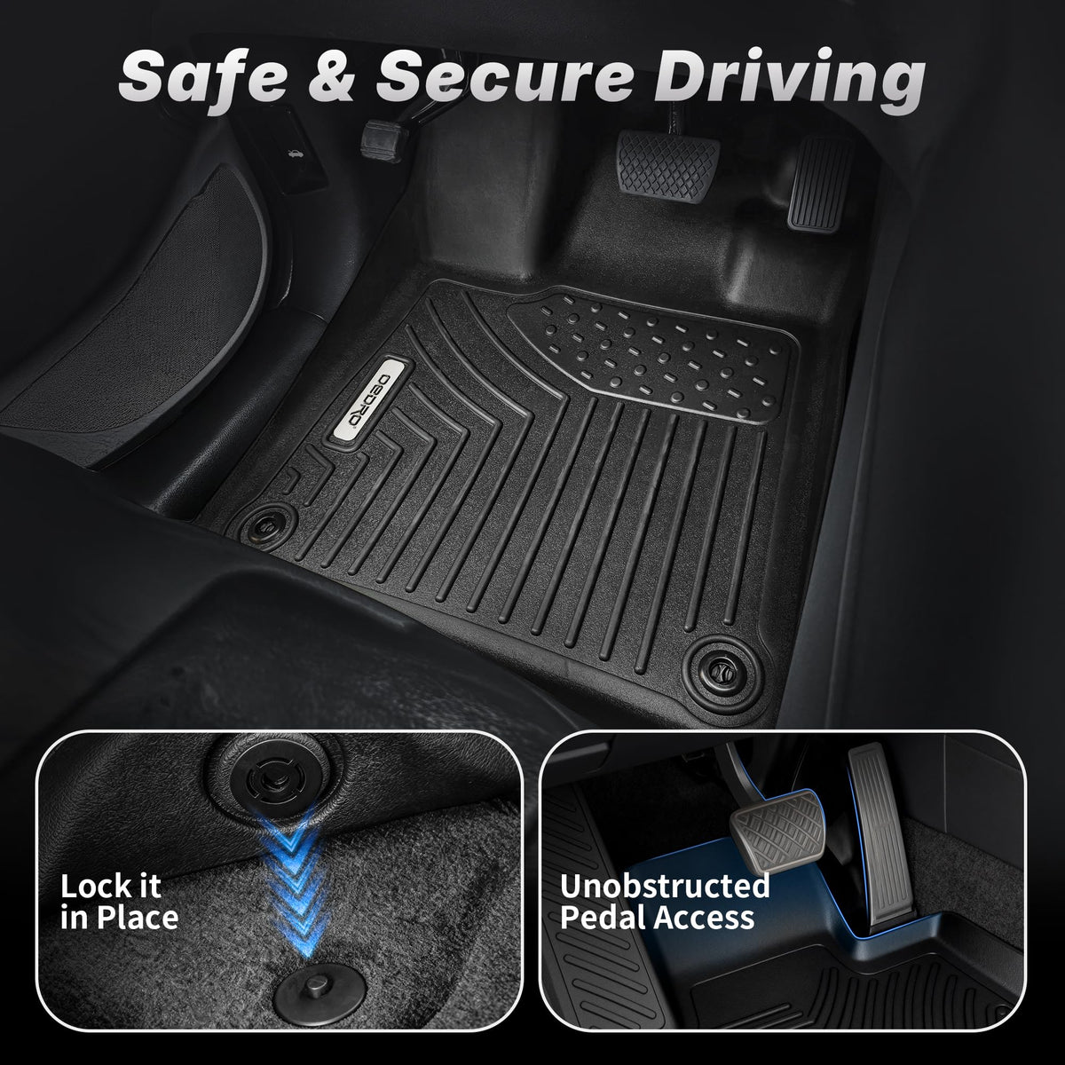 OEDRO rear liner detail highlighting edge lip that contains spills and debris