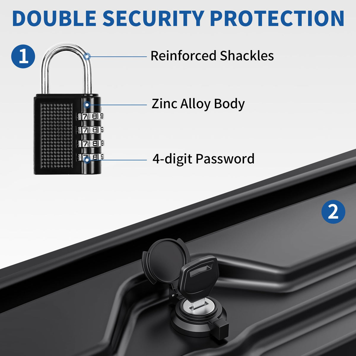 OEDRO combination lock close-up highlighting improved theft-deterrent benefit