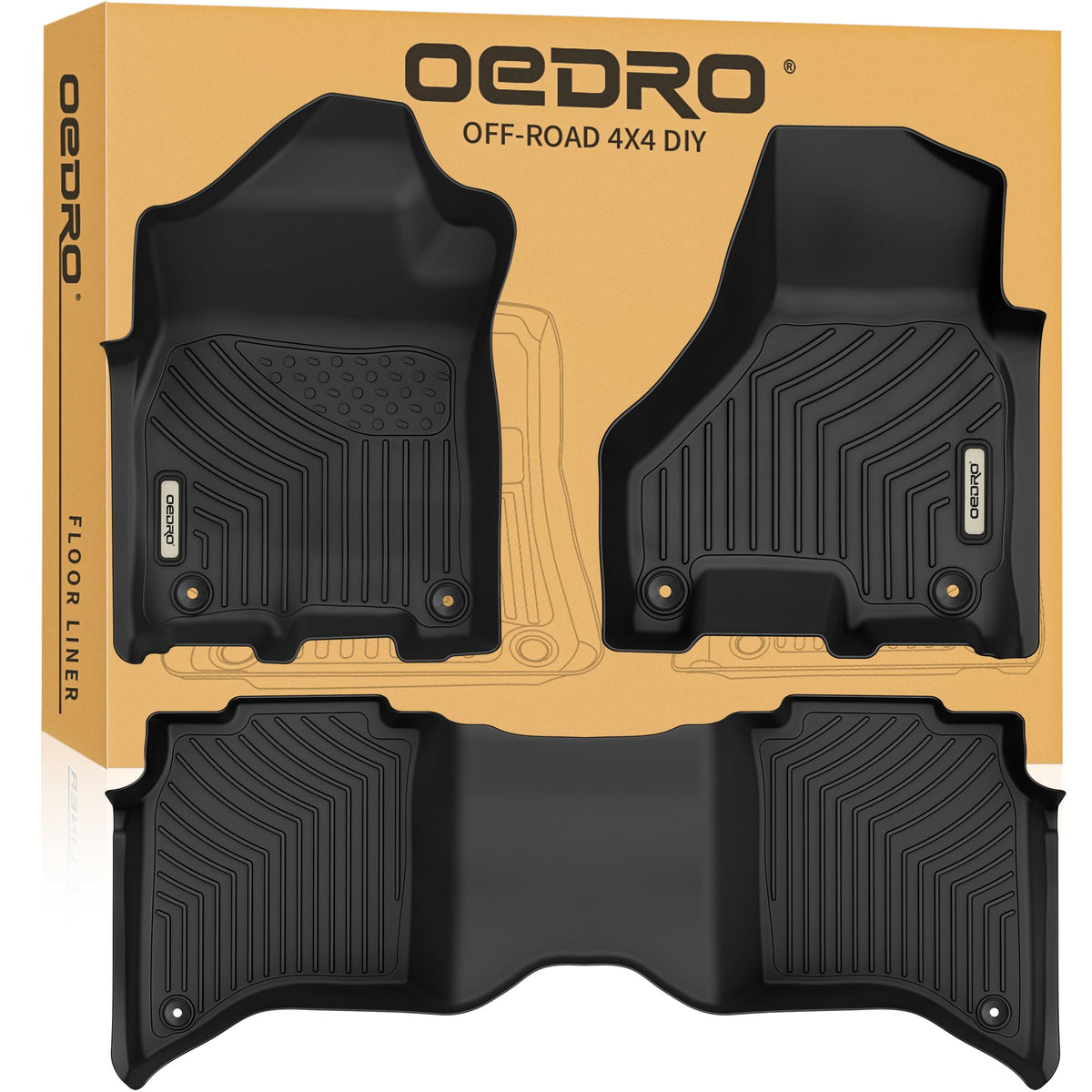 OEDRO front mats overhead view showing precise fit and protection