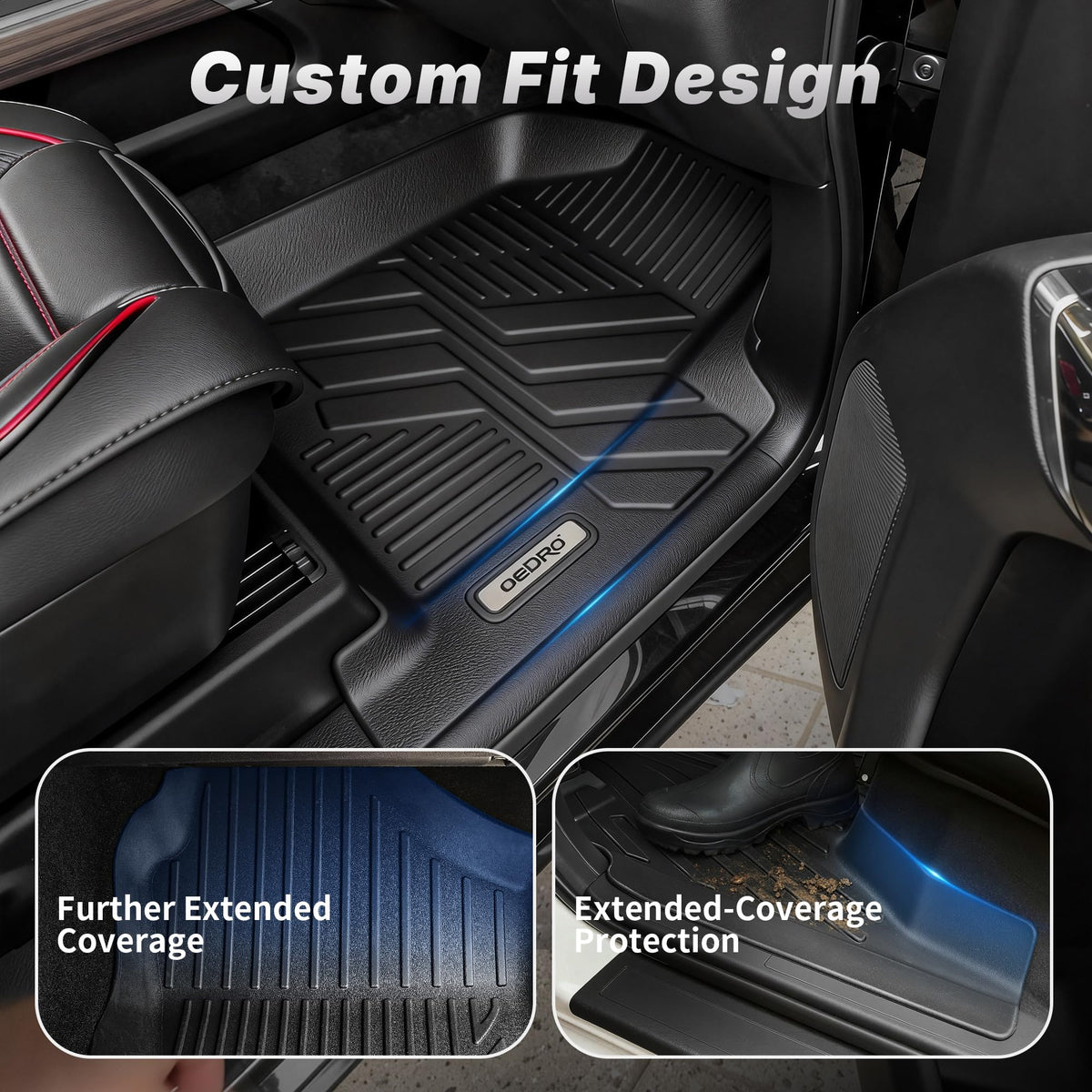 OEDRO passenger-side mat fitted flush offering secure coverage