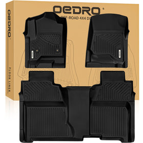 OEDRO front seat floor mat overhead view showing custom fit and protection