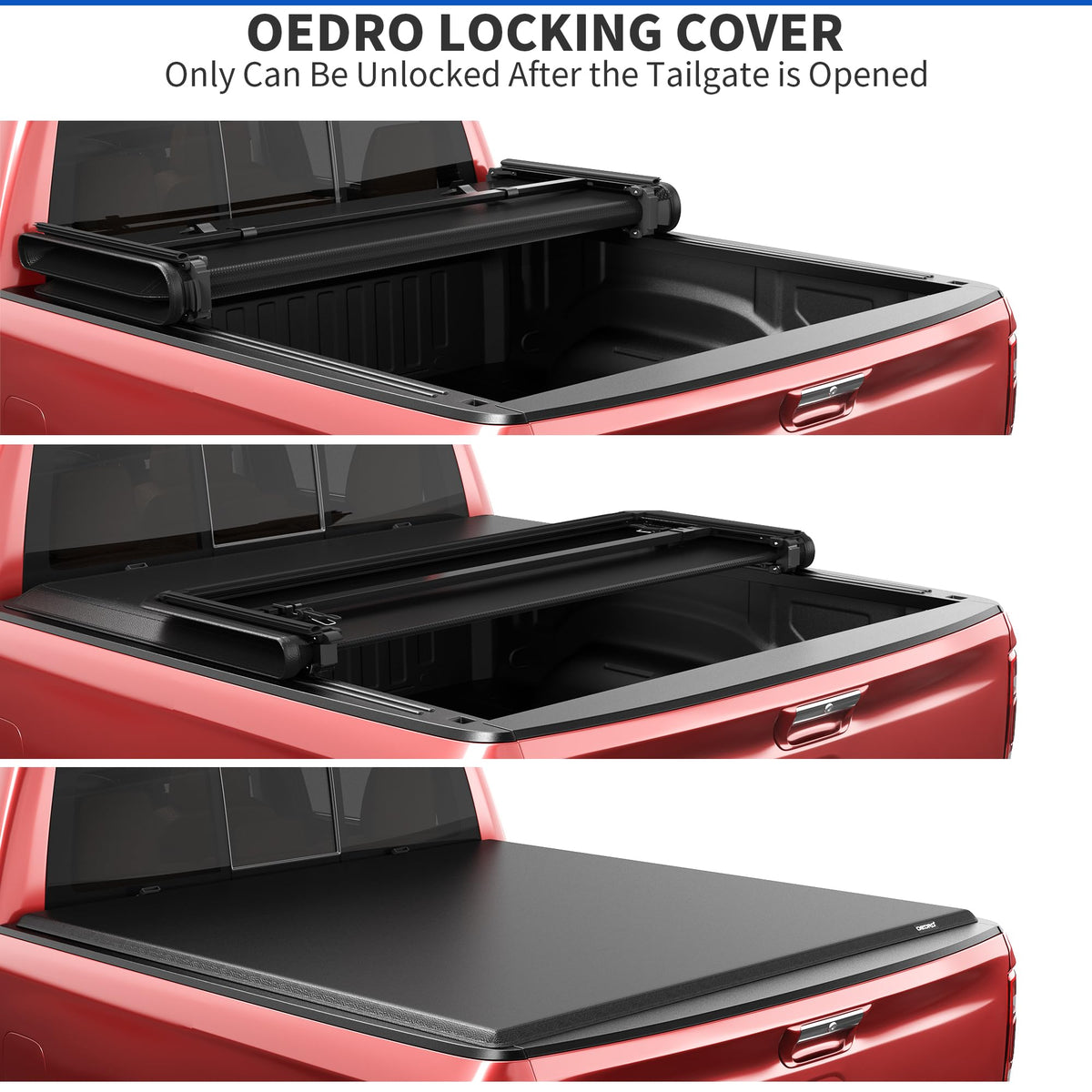 OEDRO tailgate locked with waterproof seal providing secure closure