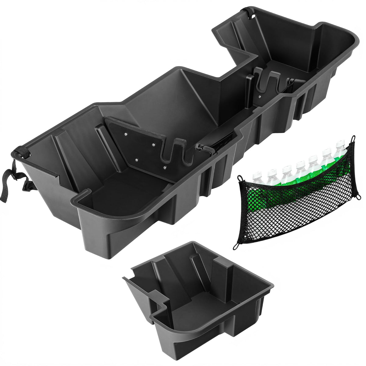 OEDRO front view of under seat storage showing sleek fit and extra capacity