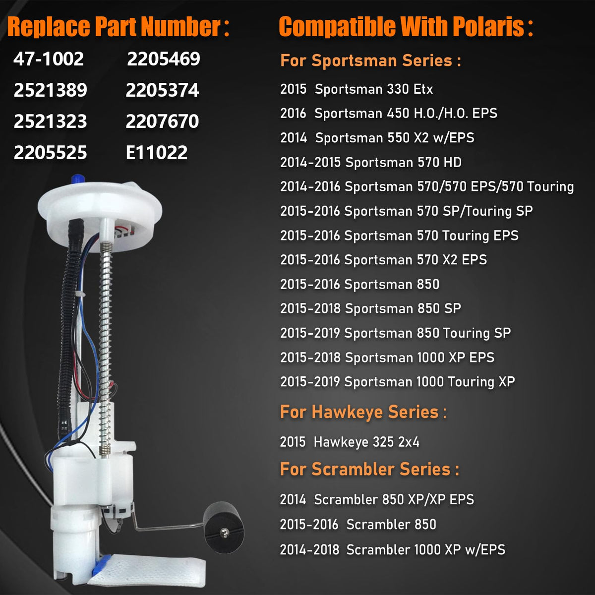 OEKITS close-up of fuel pump module detail highlighting durability and fit