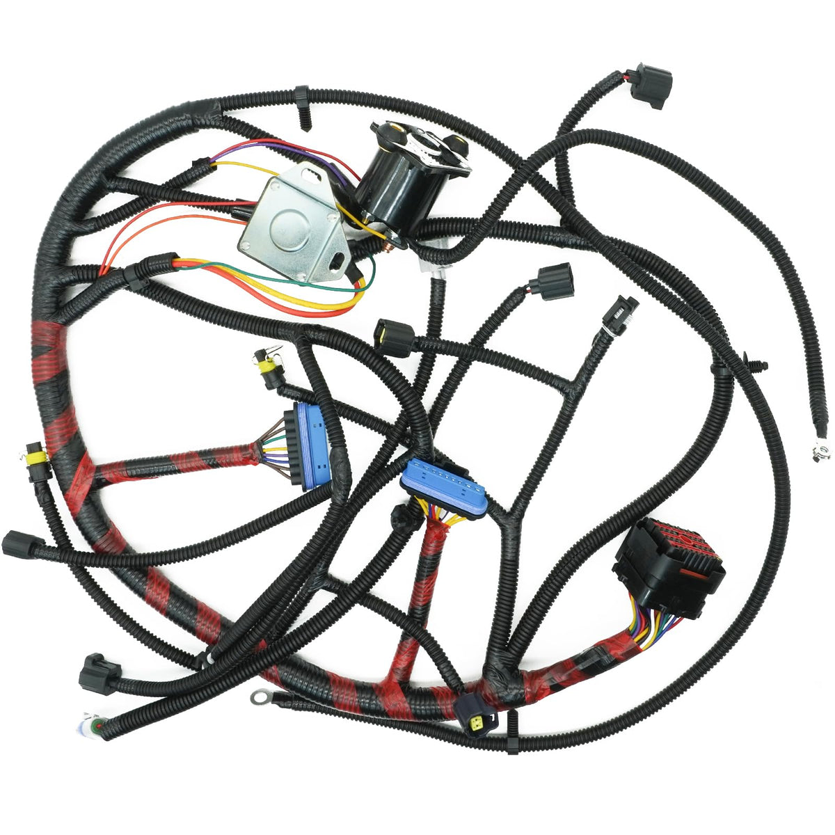 OEKITS harness front view showing full connector layout and correct fit