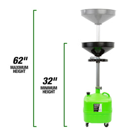 OEMTOOLS close-up of 17-inch funnel capturing oil cleanly and reducing spills