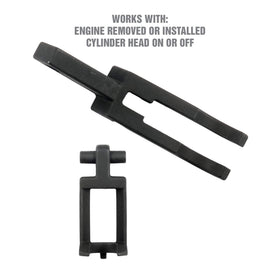 OEMTOOLS tool compressing a valve spring in an engine delivering faster service benefit