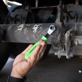 OEMTOOLS being used on a semi truck brake demonstrating faster, accurate adjustments