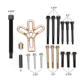 OEMTOOLS puller kit in use on GM engine removing harmonic balancer with controlled force