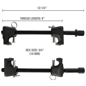 OEMTOOLS close-up of forged hook gripping coil spring, demonstrating secure hold and reduced slippage