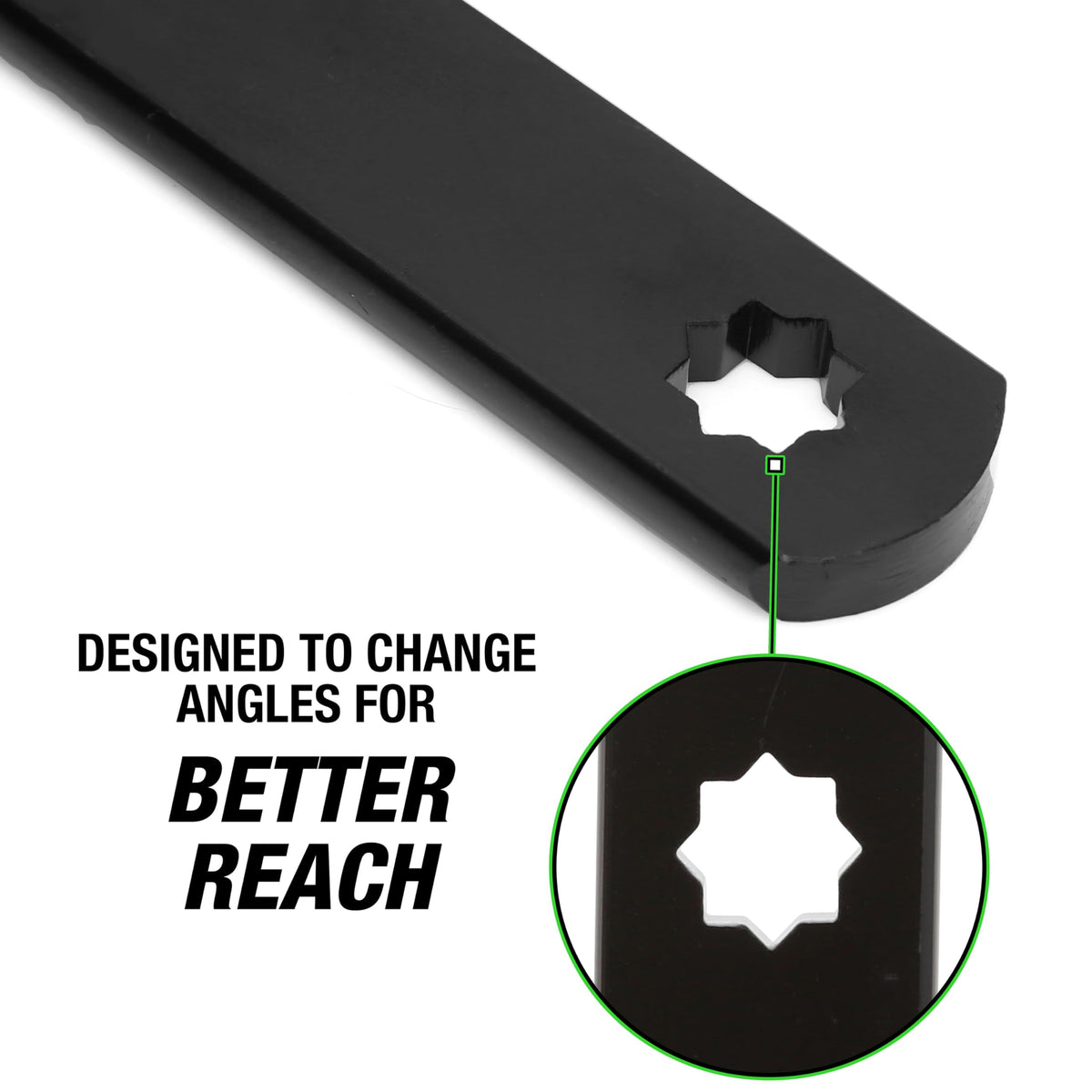 OEMTOOLS 1/2-inch adapter close-up showing compatibility and extra-leverage benefit