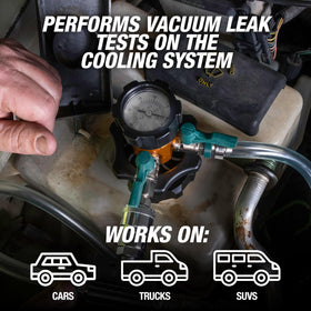 OEMTOOLS bottle and hose connection illustrating clean coolant transfer