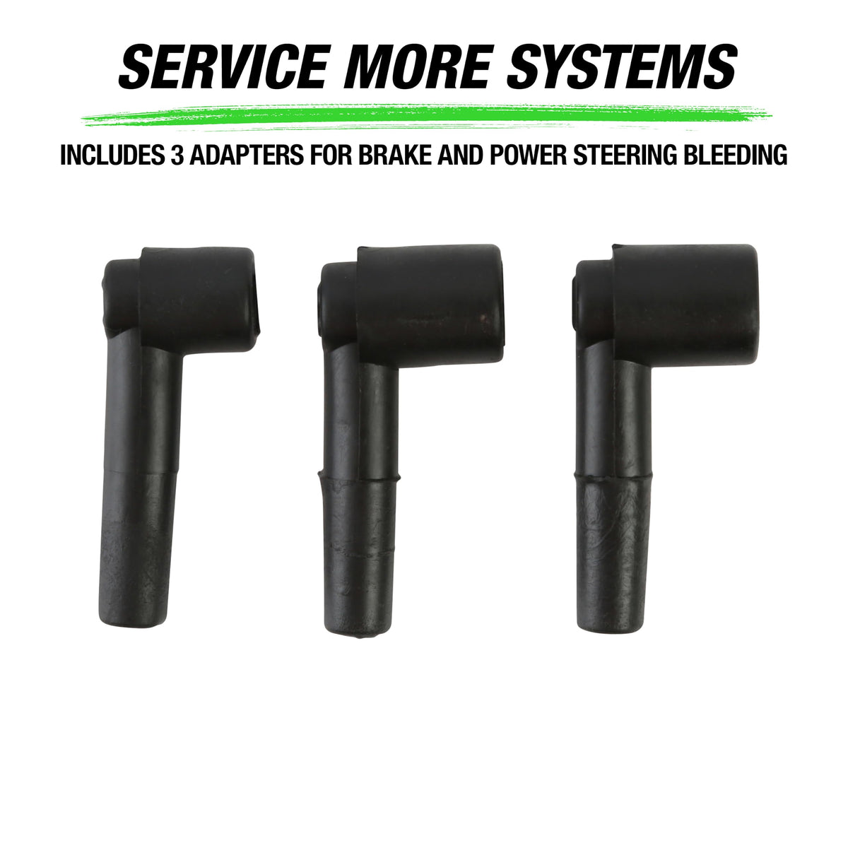 OEMTOOLS three brake bleeder adapters arranged for quick selection benefit