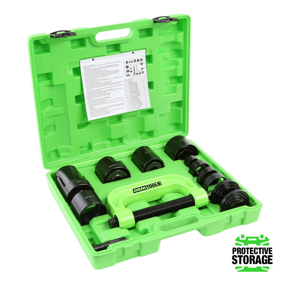 OEMTOOLS heavy-duty c-frame close-up showing forged steel construction for reliable pressing