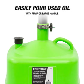 OEMTOOLS drain valve and evacuation spout for controlled, mess-free disposal