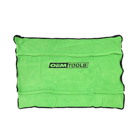 OEMTOOLS front view of green fender cover showing full size protection