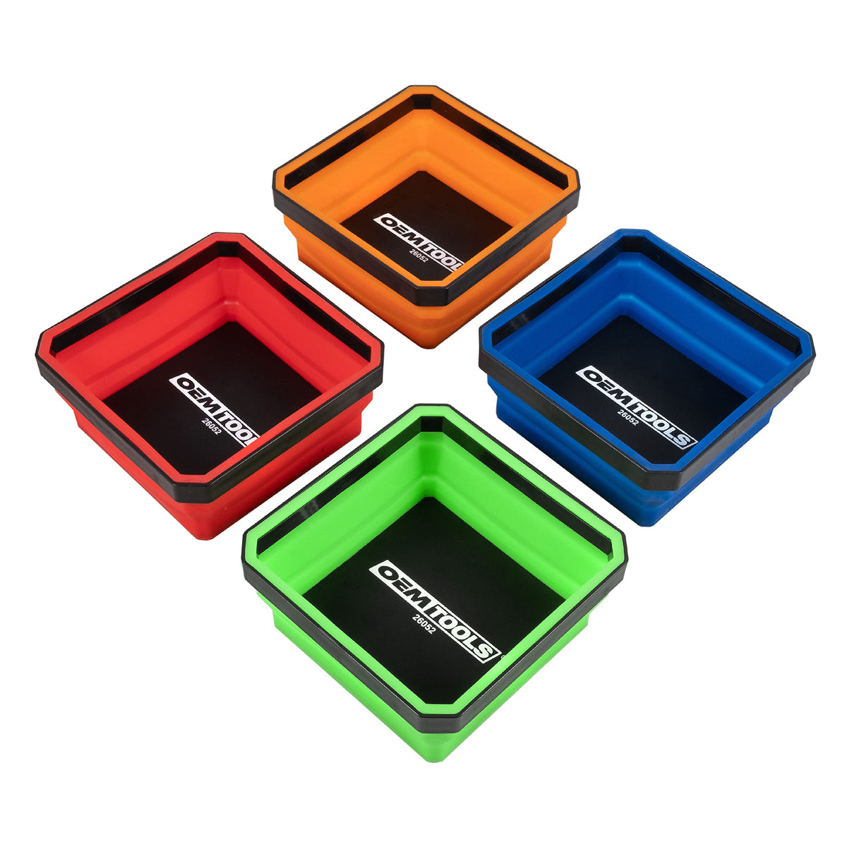 OEMTOOLS front packaging showing four collapsible magnetic trays and contents