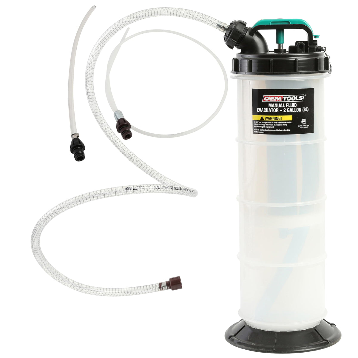 OEMTOOLS front view of reservoir showing compact design and spill control