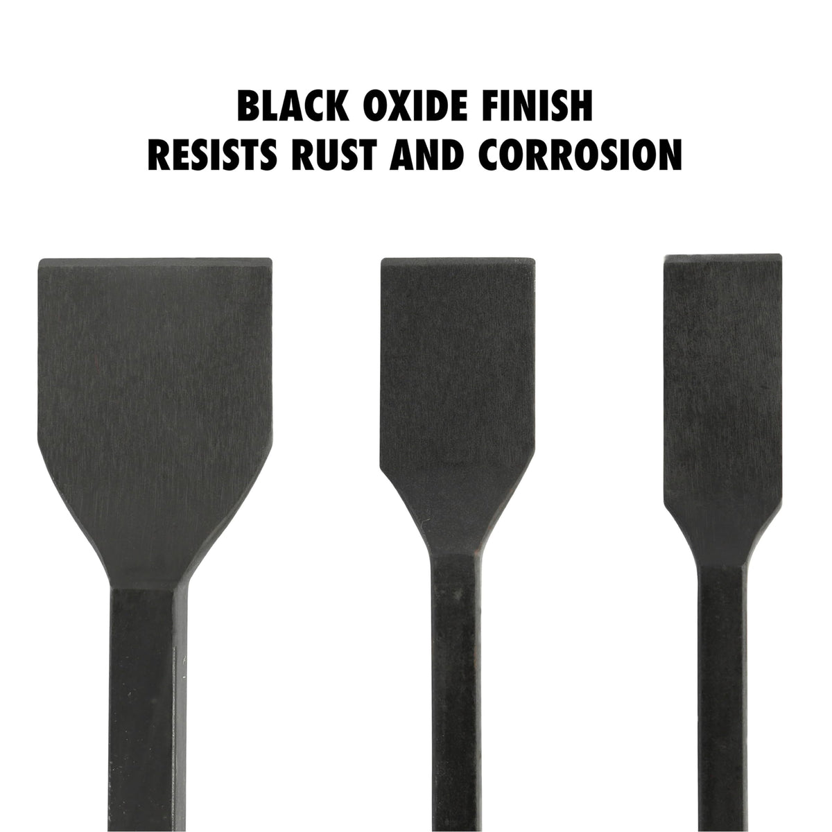 OEMTOOLS blade edge detail showing heat-treated steel for long-lasting sharpness and clean scraping