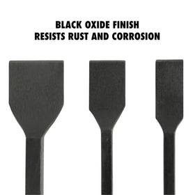 OEMTOOLS blade edge detail showing heat-treated steel for long-lasting sharpness and clean scraping