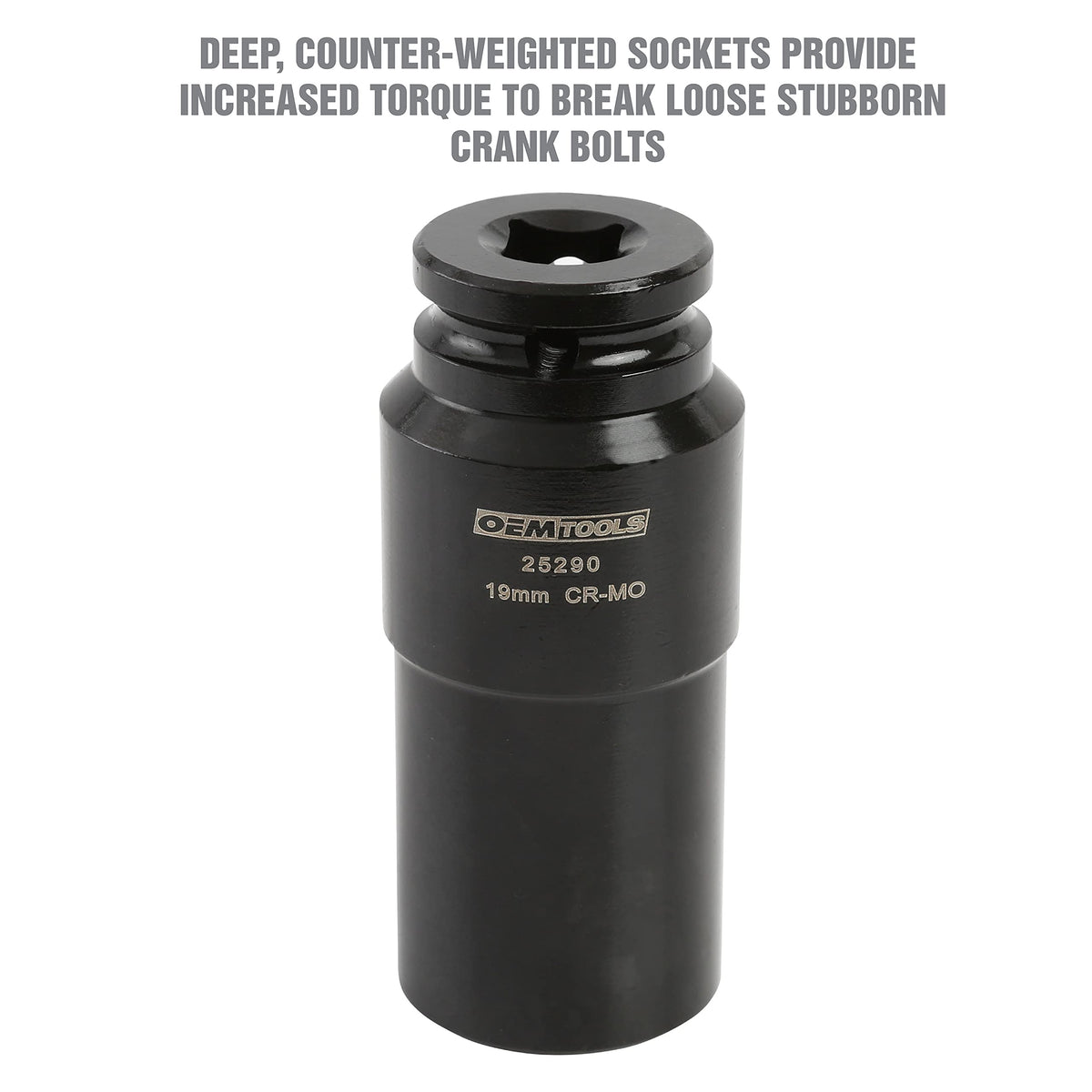OEMTOOLS impact socket side stamp visible for quick size identification
