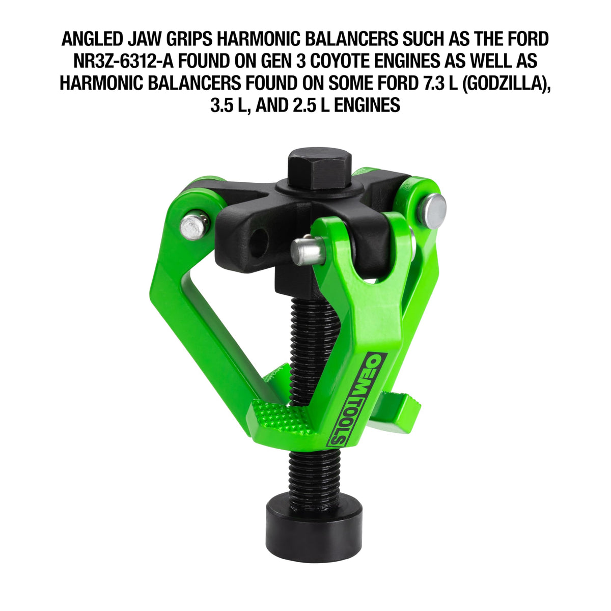 OEMTOOLS display of 2-jaw and 3-jaw configurations for flexible use on various balancers