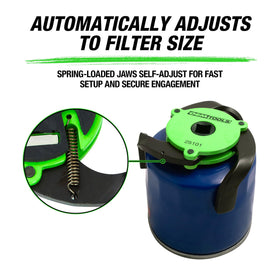 OEMTOOLS magnetic base detail holding a filter for cleaner, easier removal