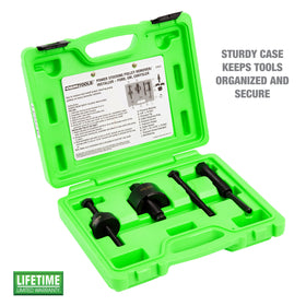 OEMTOOLS molded green case open with organized tools for fast access and transport