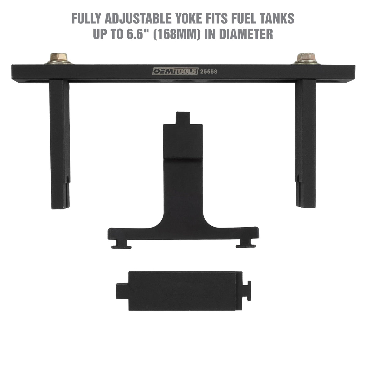 OEMTOOLS notched arm tip engaging ring ridge to prevent slipping and protect the collar