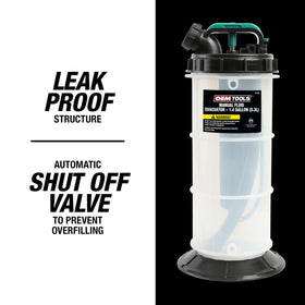 OEMTOOLS size comparison next to gallon container to show portable capacity