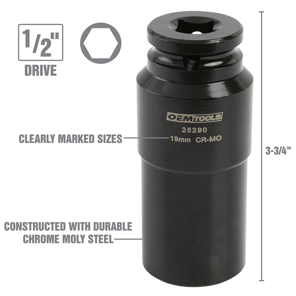 OEMTOOLS socket mounted on crank bolt with impact wrench removing bolt