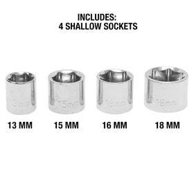 OEMTOOLS arranged sockets 13-18mm showing quick selection and suited sizes benefit