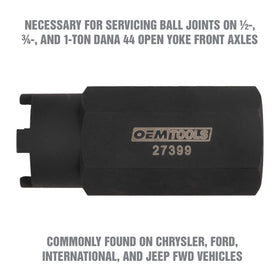 OEMTOOLS spanner in use on Dana 44 axle demonstrating safe, efficient sleeve removal