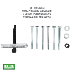 OEMTOOLS close-up of pressure screw demonstrating durable steel construction and control