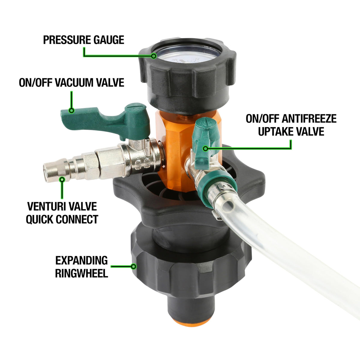OEMTOOLS tapered cone close-up demonstrating universal seal for necks