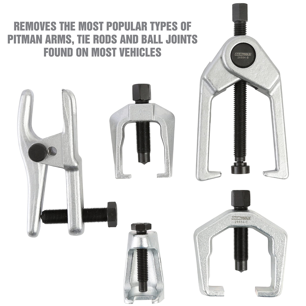 OEMTOOLS tie rod puller jaw detail ensuring secure grip and reduced damage