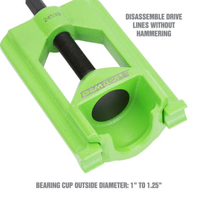 OEMTOOLS installed on a driveshaft during removal showing safe, non-destructive operation