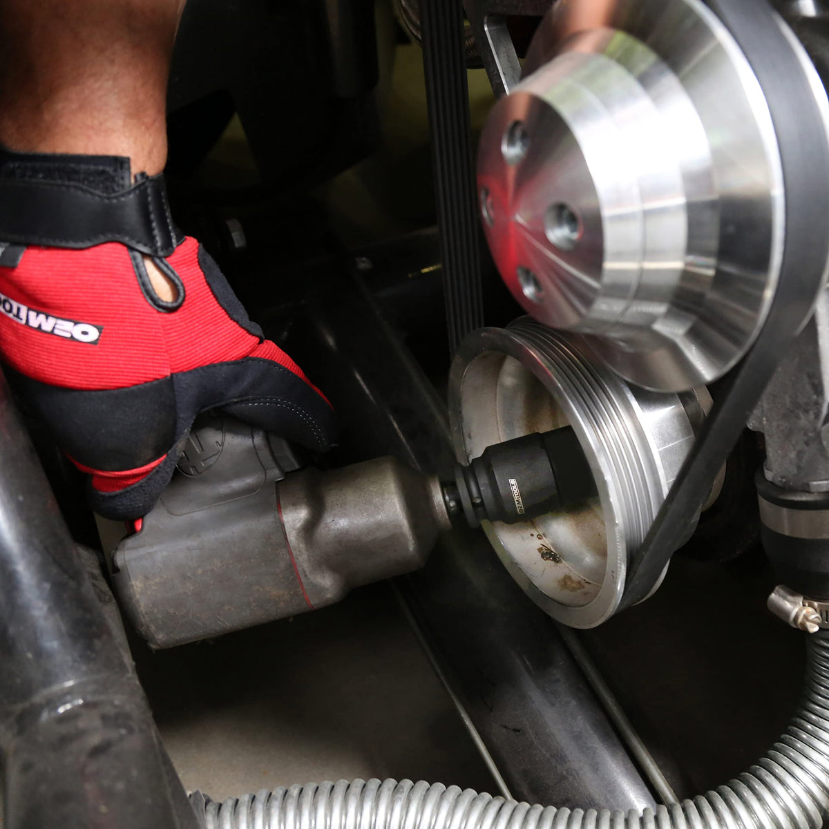 OEMTOOLS socket attached to 1/2-inch drive impact for high torque