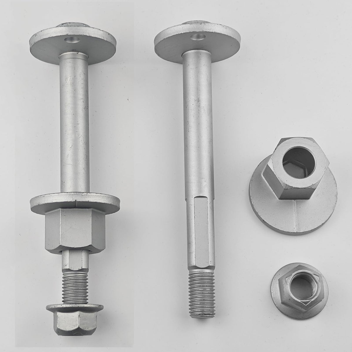 OEMUTA camber bolt installed on a Dodge Ram lower control arm demonstrating proper fit and restored adjustment