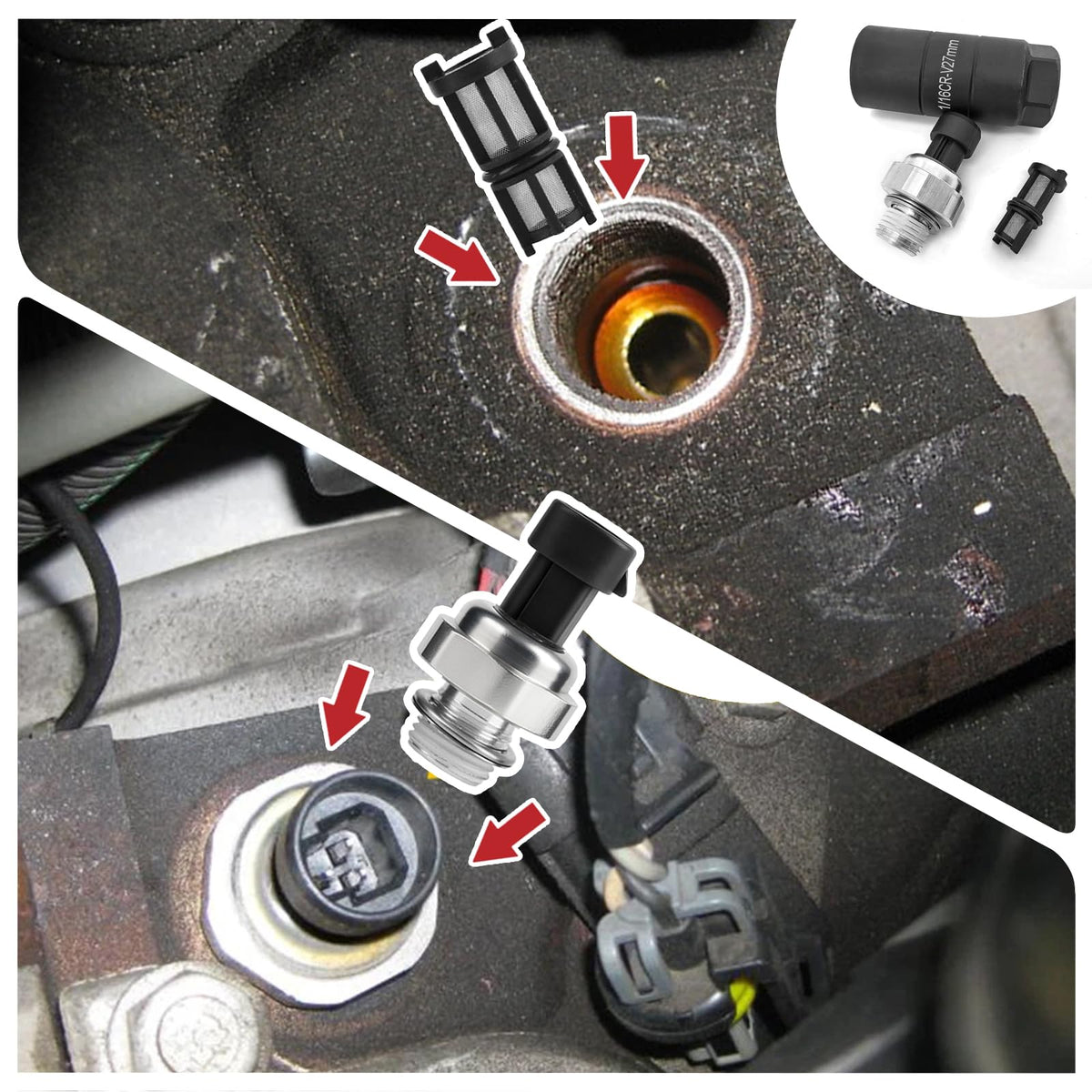 OEMUTA sensor wiring connector detail ensuring correct plug fit and stable signal