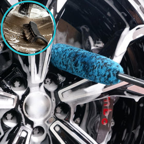 oesee brushes in use cleaning wheel spokes to access hard-to-reach areas quickly